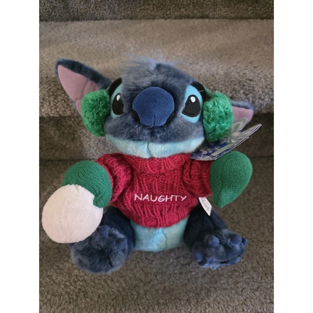 Disney Store Exclusive Stitch Plush Lilo & Stitch Naughty Christmas Sweater